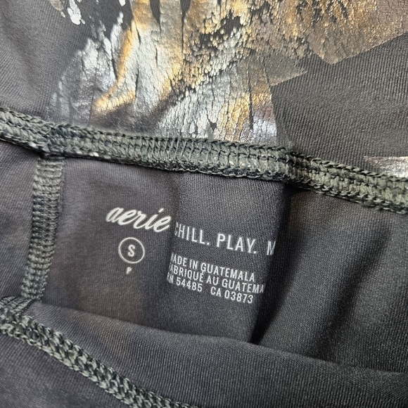 Aerie Gray Metallic Star Leggings Small - Picture 2 of 5